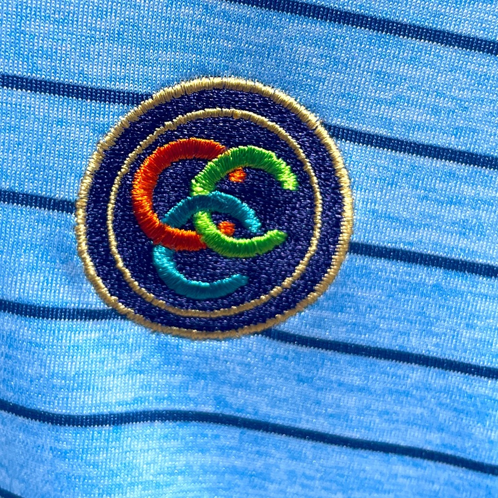 Johnnie-O Newton Malibu Lake Men's Blue Striped Polo Shirt SZ XXXL